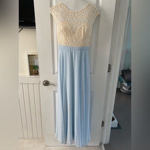 Light blue dress with crochet top